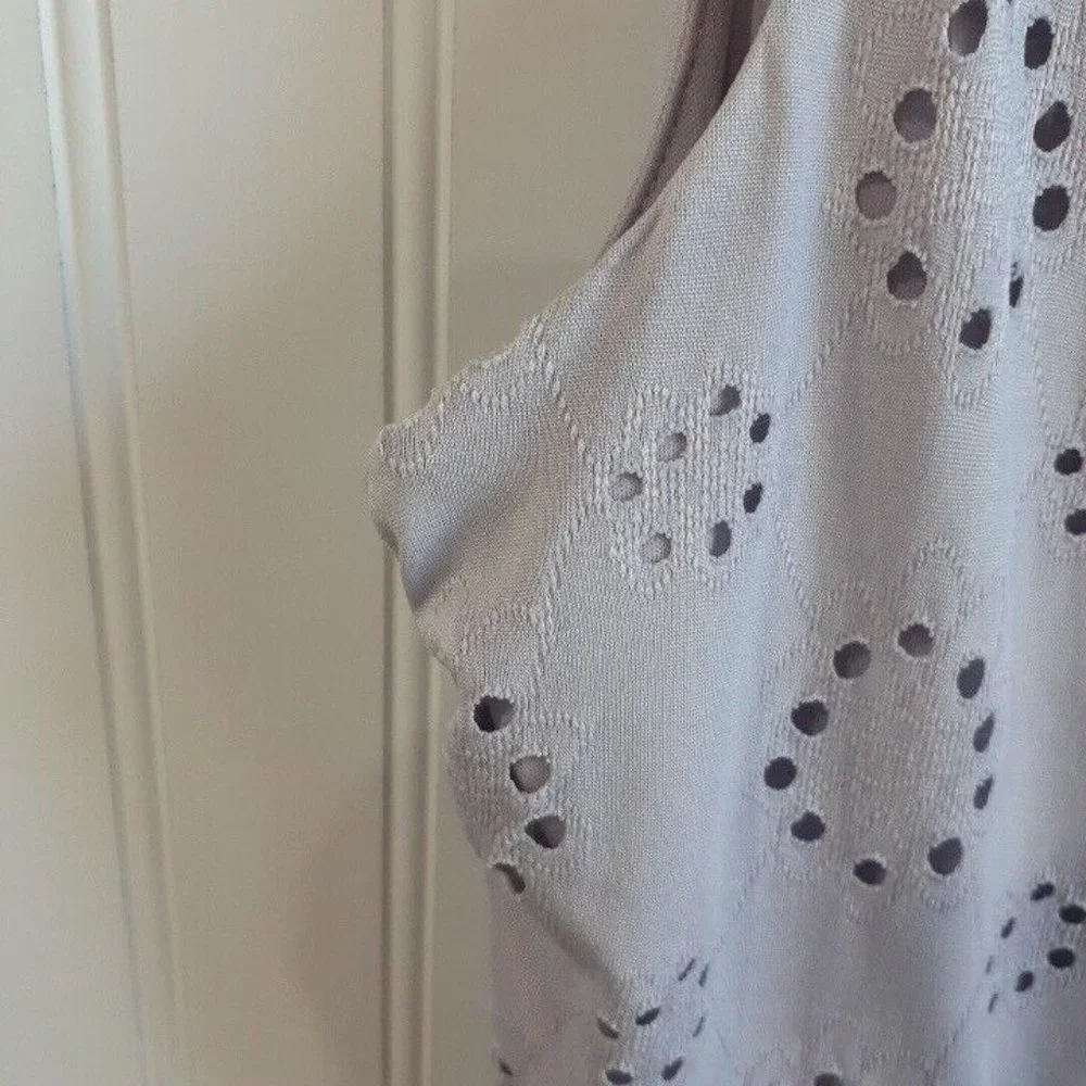 As U Wish Dress Womens XL Lavender Eyelet‎ Babydoll Style Mini Ruffle Hem